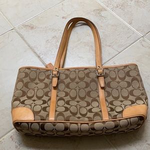 Used coach signature tote bag